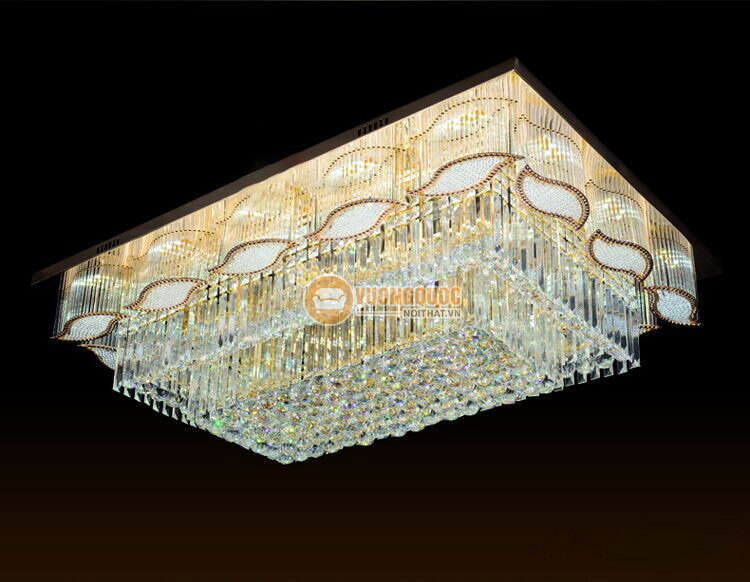 Đèn ốp trần pha lê nhập khẩu hình chữ nhật CM213-6